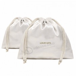 Manufacture packing handbag shoe drawstring cover  white small silk satin bag cotton custom dust bag for handbag satin pouch bag