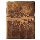 ヴィンテージのケルト族の生命の木のエンボスレザーカバージャーナルまたはメモ帳または彼または彼女を贈るための日記