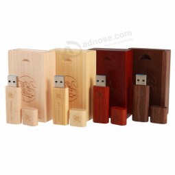 uniek design cadeau 4 8 16 32 GB USB houten geheugen USB flash drive met houten doos