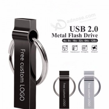 chiavetta USB 64 gb 32 gb pen drive in metallo 128 gb memory stick flash 16 gb 8 GB disco flash pendrive chiavetta usb 2.0 logo personalizzato gratuito