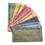 スナップボタン付きの12色の再利用可能なプラスチック製現金封筒システムと予算編成と節約のための現金予算封筒