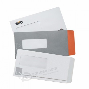 high quality customize made paper business envelope with PVC window