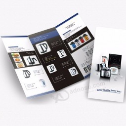 Xangai bom serviço de impressão promoção panfleto para impressão com três dobras brochura folheto dobrado