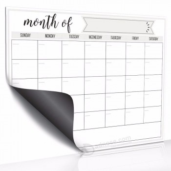 Amazon custom nano premium vlekbestendige maandelijkse magnetische papieren kalender voor koelkast