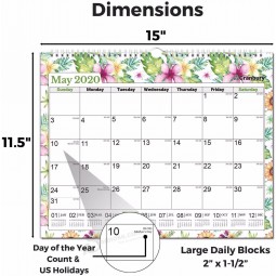 wholesale custom printing spiral wire O wall monthly  calendar