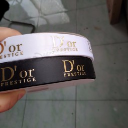 folha de ouro personalizada impressa 3d fita de cetim de poliéster de presente de logotipo