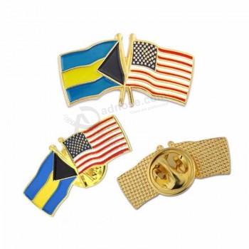 2020 고품질 사용자 정의 하드 / 소프트 에나멜 국기 배지 옷깃 핀 미국 국기 핀