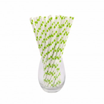 Wholesale top quality biodegradable polka dot paper straws