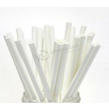 White biodegradable drinking paper straw