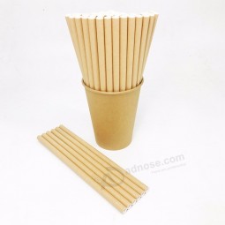 Biodegradable Eco Friendly No-dye Brown Natural Kraft Paper Straw