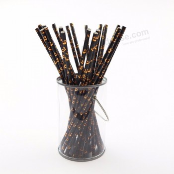 Colorful custom printed disposable biodegradable drinking paper straws