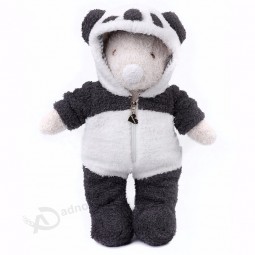 かわいい＆居心地の良い新しいデザインのパンダの服を着たクマのぬいぐるみは、動物のぬいぐるみをカスタマイズしました