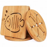 Holz Topflappen hitzebeständig Tisch Matrette Untersetzer Bambus Tischset