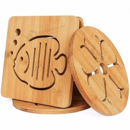 Wood Pot holder Heat ResistantTable  Mat Trivet Bamboo placemat