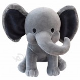 Nursery Room Bed Decorative Soft Stuffed Animal Grey Elephant Plush Toy For Baby Play