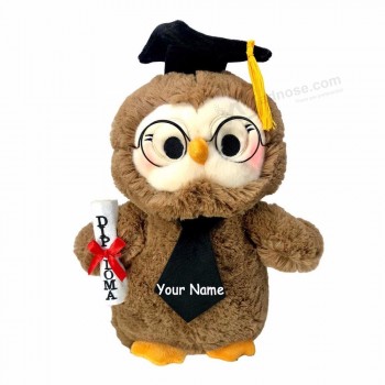 Fábrica personalizado bonito coruja graduação bichinho de pelúcia graduação brinquedo coruja
