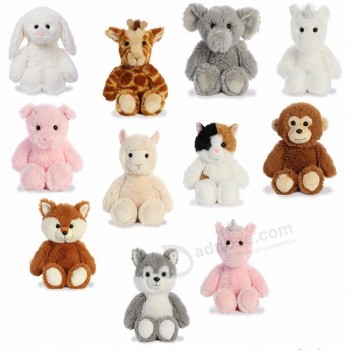 Stuffed plush animal soft toy assortment tiger/elephant/monkey/zebra/lion/unicorn for promotional plush toys stuffed animal