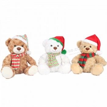 새로운 2020 Peluche 화이트 브라운 부드러운 곰 인형 동물 곰 봉제 장난감 크리스마스 선물