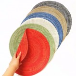 餐垫易擦拭干净的厨房餐桌垫可水洗编织乙烯基餐垫，欧洲竹结编织可水洗餐垫