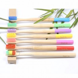 FDA bsci certificazione FSC logo personalizzato colore all'ingrosso naturale adulto uomo donna spazzolino da denti in bambù