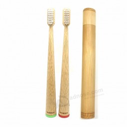 personalizar logotipo escova de bambu escova de dentes natural BPA livre