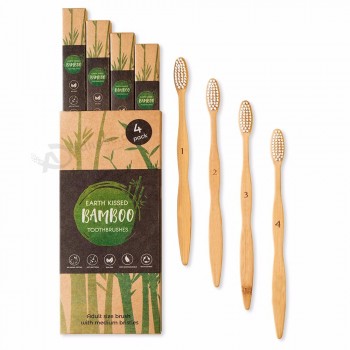 Precio al por mayor etiqueta de logotipo privado personalizado 100% natural orgánico degradable Eco bambú cepillo de dientes