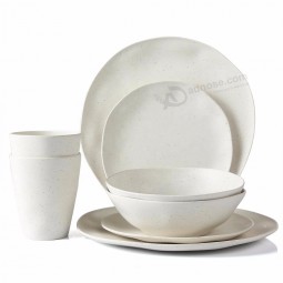 Lekoch European standards dinnerware 8pcs 100% natural bamboo fiber dinner cup set for kids