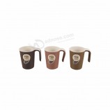 Customize bambo fiber tea cup with handgrip plastic coffee cup for school kids injection mould