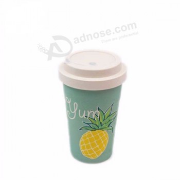 친환경 사용자 정의 디자인 아이 성인 커피 대나무 섬유 컵 잔