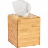 caja de pañuelos de madera de bambú rectangular natural para la venta al por mayor