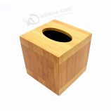 Organizador de tecido de bambu quadrado ambiental stand suporte de caixa de papel de tecido para o banheiro