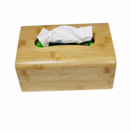 Office&Kitchen Bath Living Holder Dispenser Rectangular Bamboo Tissue Box Cover Paper Box