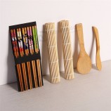 9 unids / set herramientas de laminado de sushi caseras Mat gadget bambú kit de fabricación de sushi para fiesta de oficina familiar