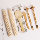kit de rolo de sushi de bambu e pauzinhos servindo conjunto atacado