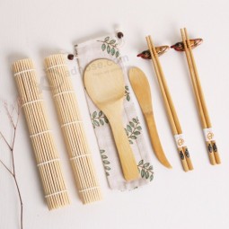 kit de rolo de sushi de bambu e pauzinhos servindo conjunto atacado