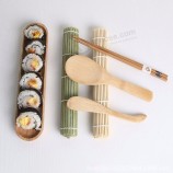 Kit de fabricación de sushi de utensilios para hacer sushi de bambú natural de rodillo de arroz de grado alimenticio