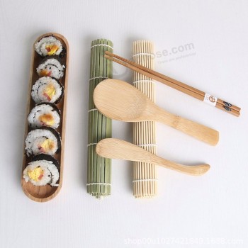 Rolo de arroz de qualidade alimentar DIY fabricante de sushi de bambu natural utensílio de sushi fazendo Kit