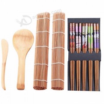 热销新产品厨房gagdets 2020家庭烹饪工具DIY木筷子勺子日式寿司制作工具套装