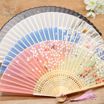 Sommer Werbegeschenk tragbare individuell bedruckte Faltlogo Bambus Hand Fan