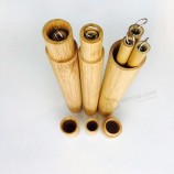Scatole di tubi di bambù in legno di betulla naturale ecologico per regali e artigianato per spazzolino da denti in paglia di bambù