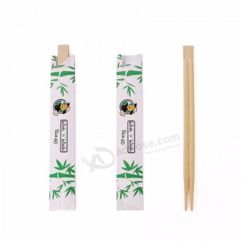costume de bambu descartável em massa natural impresso individualmente pauzinhos embrulhados em papel, pauzinhos de sushi