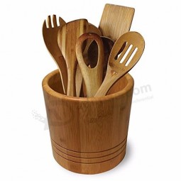 Bamboo Utensil Holder - Keep your kitchen essentials in one stylish convenient place