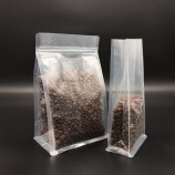 Bolsa de embalaje impermeable de nylon impresa personalizada con cremallera pla bolsas de té de café transparentes de plástico