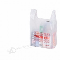 Embalaje popular de alimentos reciclados Use bolsa de camiseta de plástico PE impresa personalizada