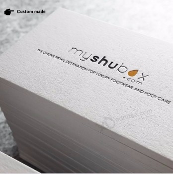 impressão tipográfica personalizada algodão cartão de papel em relevo cartões de visita com próprio logotipo