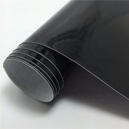 1.52X28m Customized Sticker Glossy Black Car Wrap Self Adhesive Vinyl