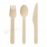 Eco-vriendelijke wegwerp bamboe mes vork lepel set bamboe besteksets