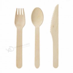 Eco-vriendelijke wegwerp bamboe mes vork lepel set bamboe besteksets