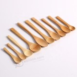 varias cucharas de bambú afiladas redondas personalizadas promocionales para helado de miel
