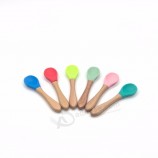 competitive price food grade silicone bamboo baby spoons